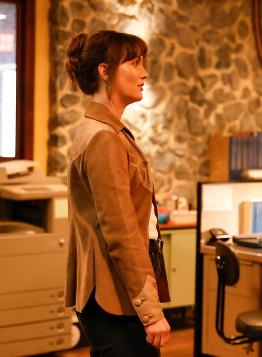 Leighton Meester Good Cop/Bad Cop Lou Brown Suede Jacket