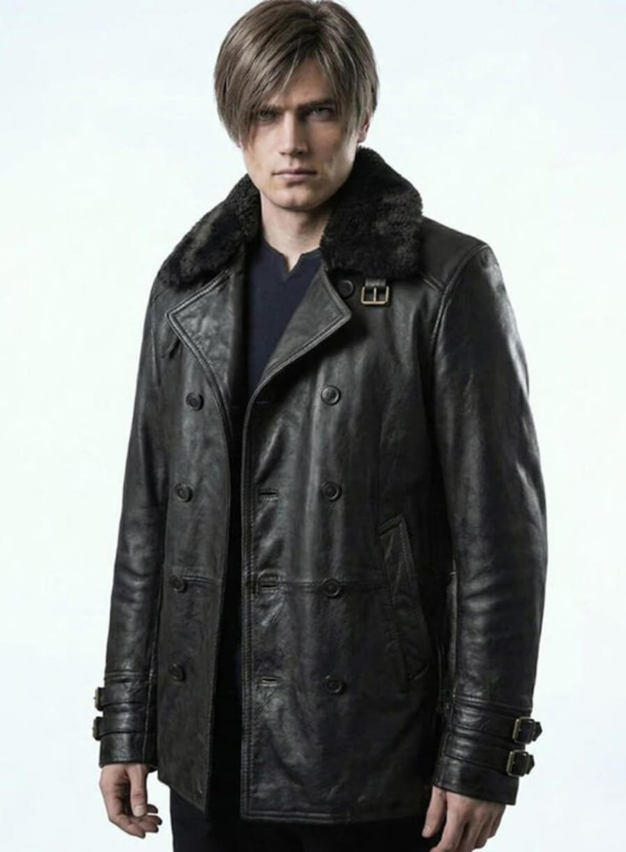 Leon S. Kennedy Resident Evil Requiem RE9 Black Leather Jacket
