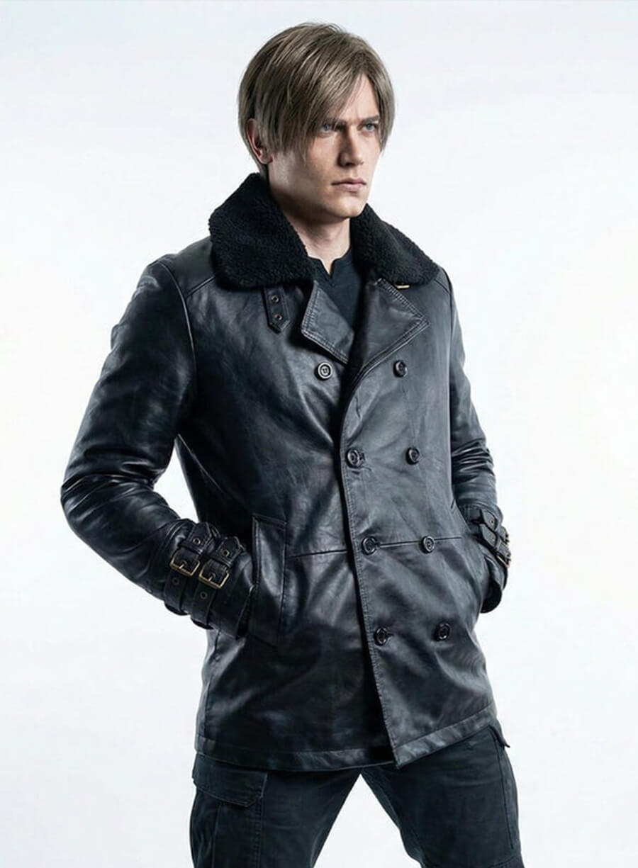 Leon S. Kennedy Resident Evil Requiem RE9 Black Leather Jacket