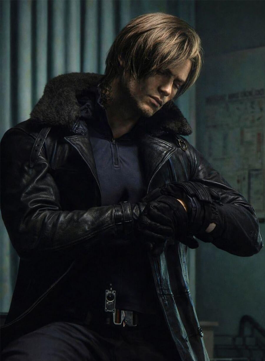 Leon S. Kennedy Resident Evil Requiem RE9 Black Leather Jacket