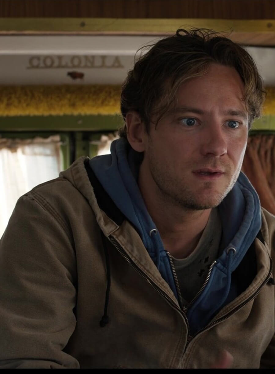 Lewis Pullman Remarkably Bright Creatures Cameron Brown Jacket