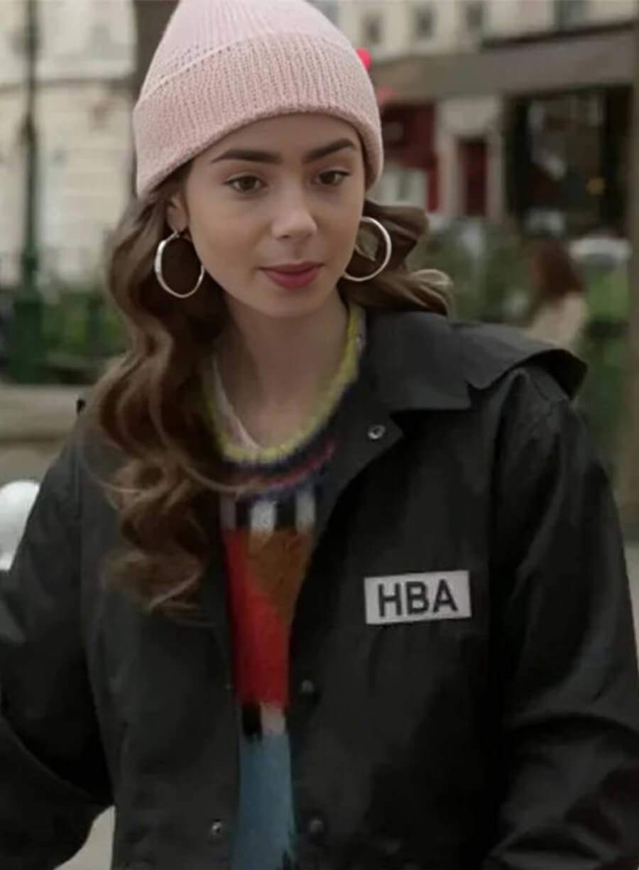 Lily Collins Emily In Paris Emily HBA Black Jacket