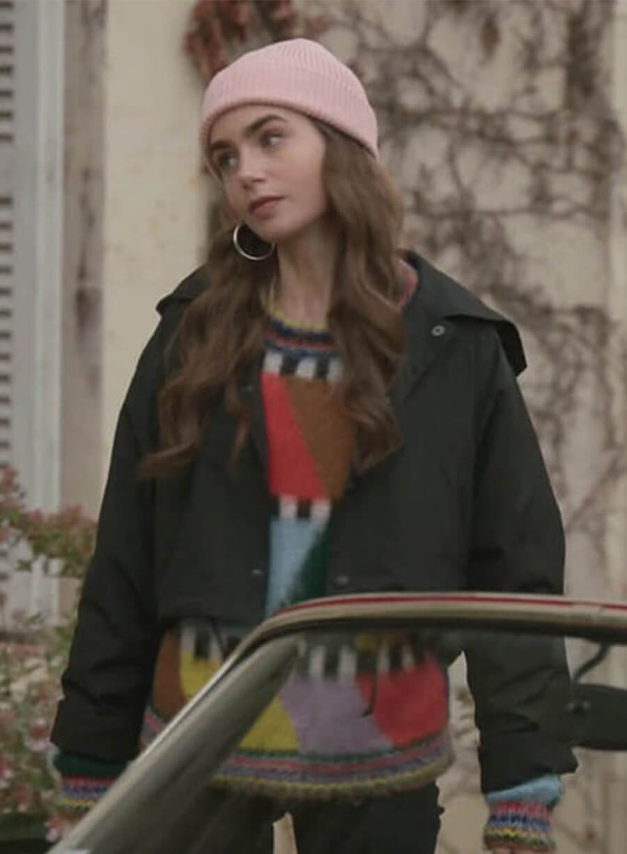 Lily Collins Emily In Paris Emily HBA Black Jacket