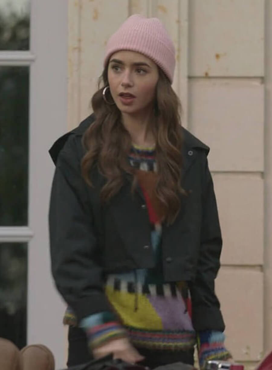 Lily Collins Emily In Paris Emily HBA Black Jacket