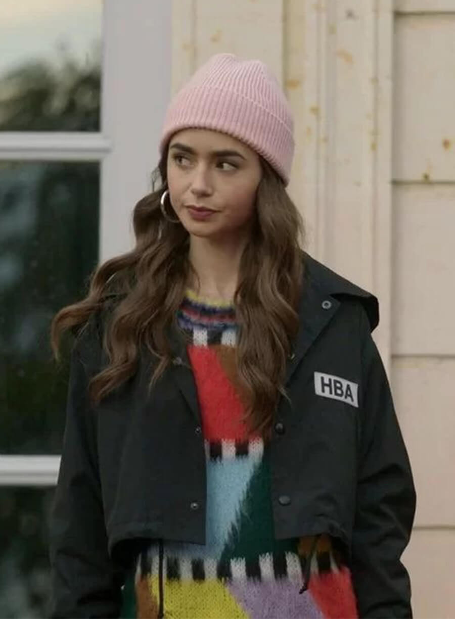 Lily Collins Emily In Paris Emily HBA Black Jacket
