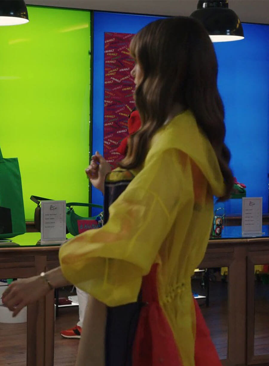 Lily Collins  Emily in Paris S03 Emily Yellow PVC Jacket