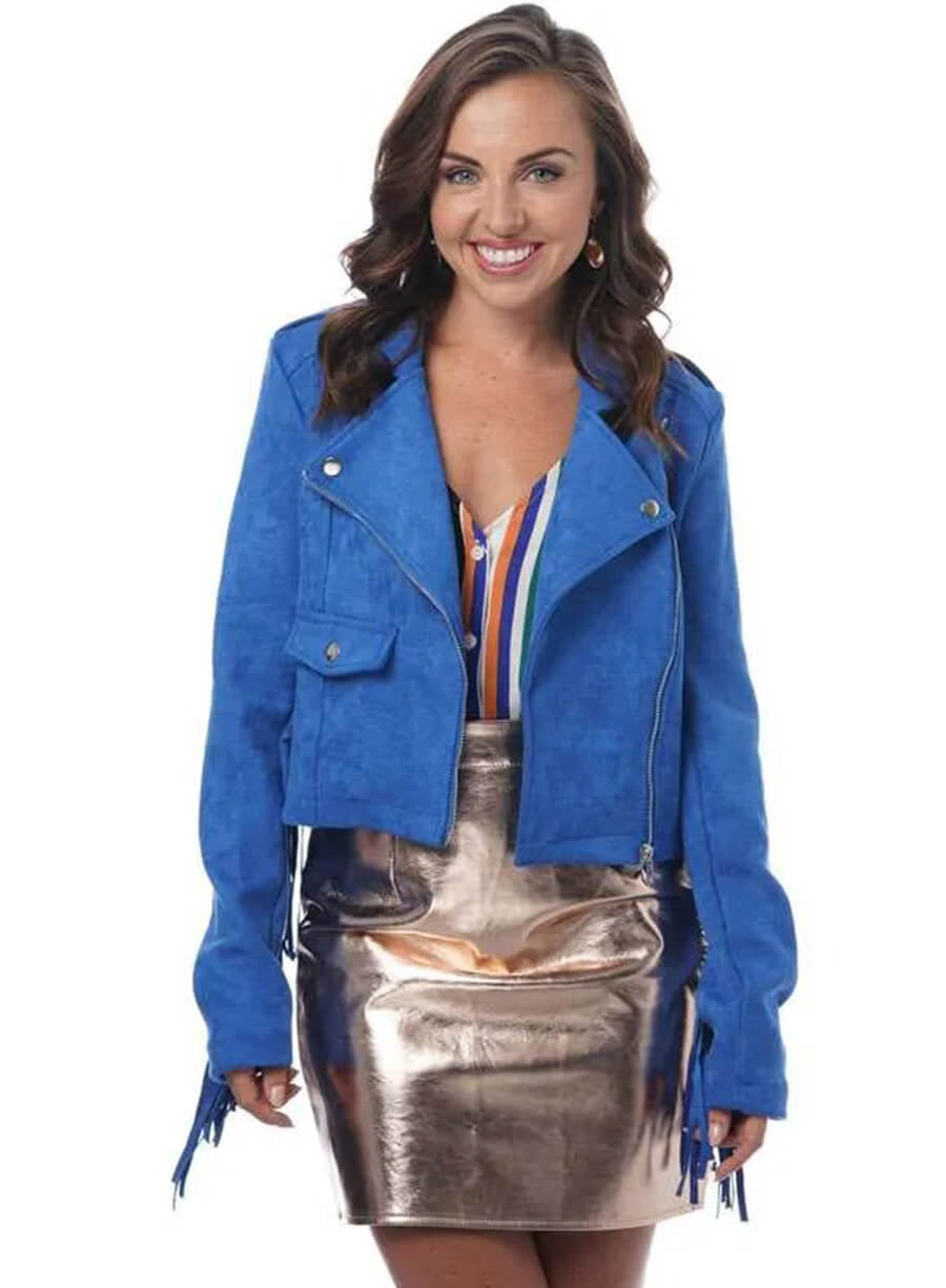 Louisa Lytton EastEnders Ruby Allen Blue Fringe Jacket