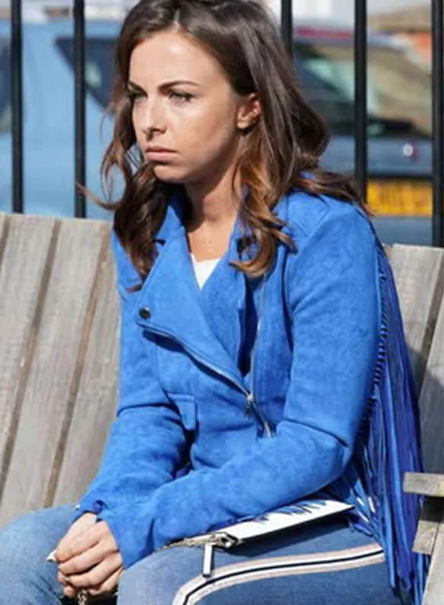 Louisa Lytton EastEnders Ruby Allen Blue Fringe Jacket