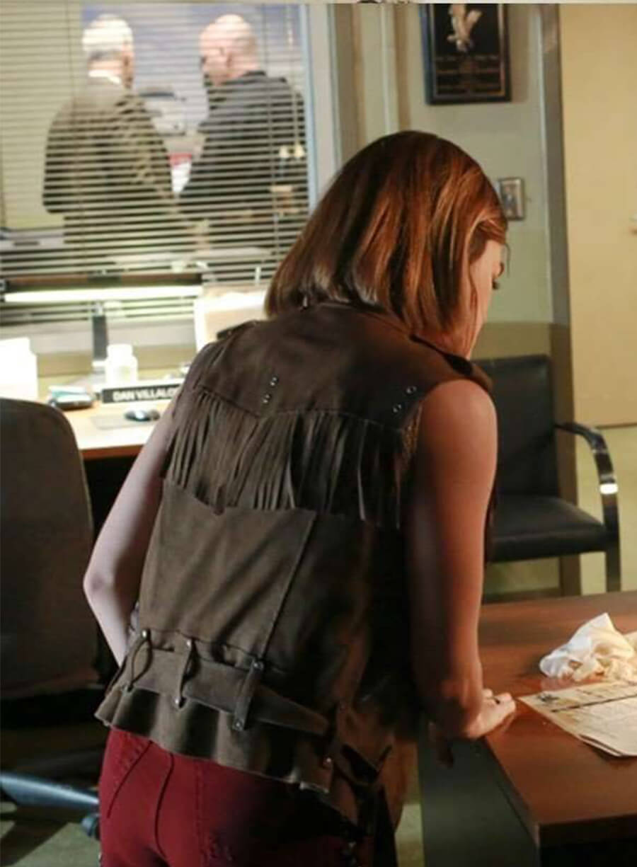 Lucy Hale Pretty Little Liars Aria Montgomery Brown Fringe Vest