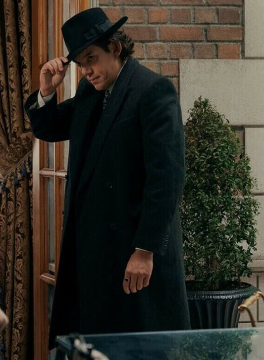 Lukas Haas Spider-Noir 2026 Winston Black Wool Coat 