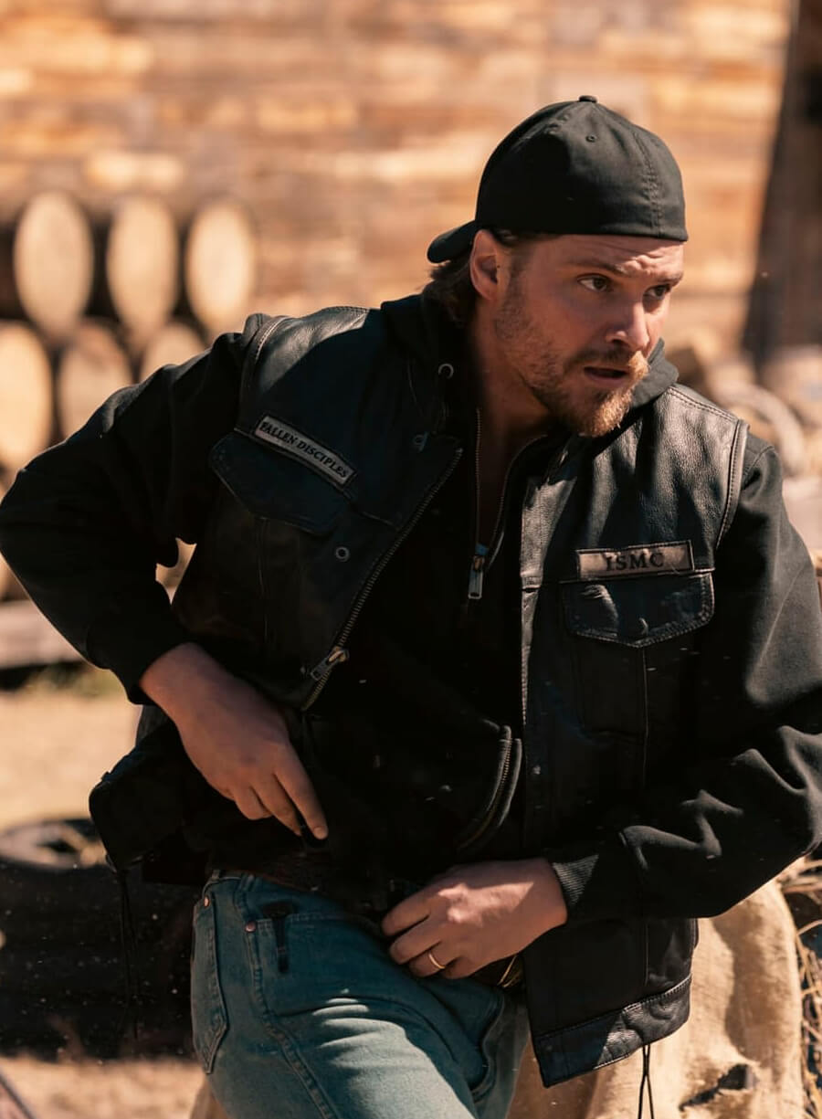 Luke Grimes Marshals 2026 Kayce Dutton Leather Vest 