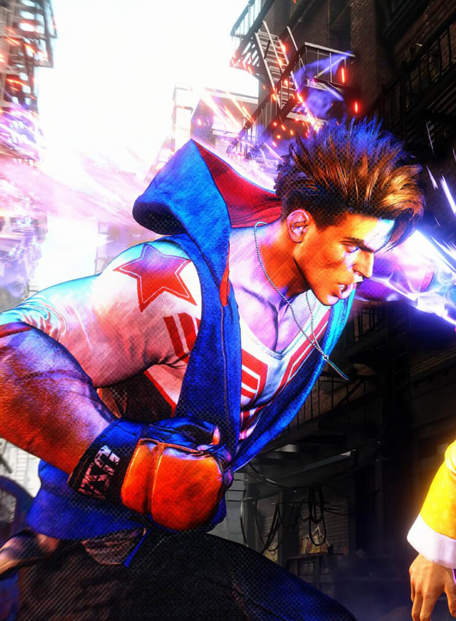 Luke Street Fighter 6 Game Blue Vest