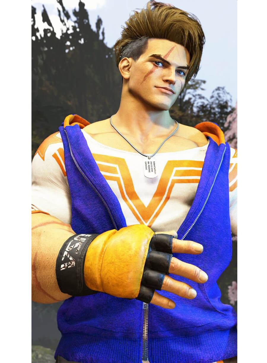 Luke Street Fighter 6 Game Blue Vest