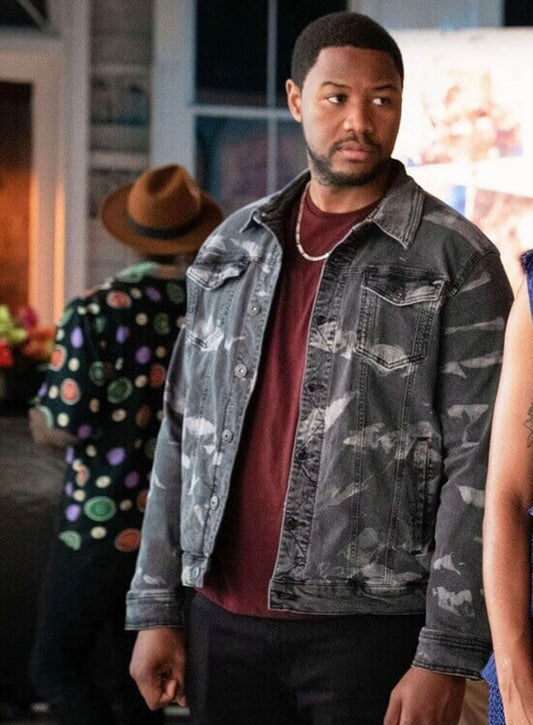Luke Tennie Shrinking S03 Sean Black Camouflage Jacket