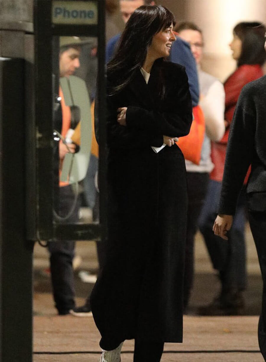 Madame Web Dakota Johnson Black Wool Coat