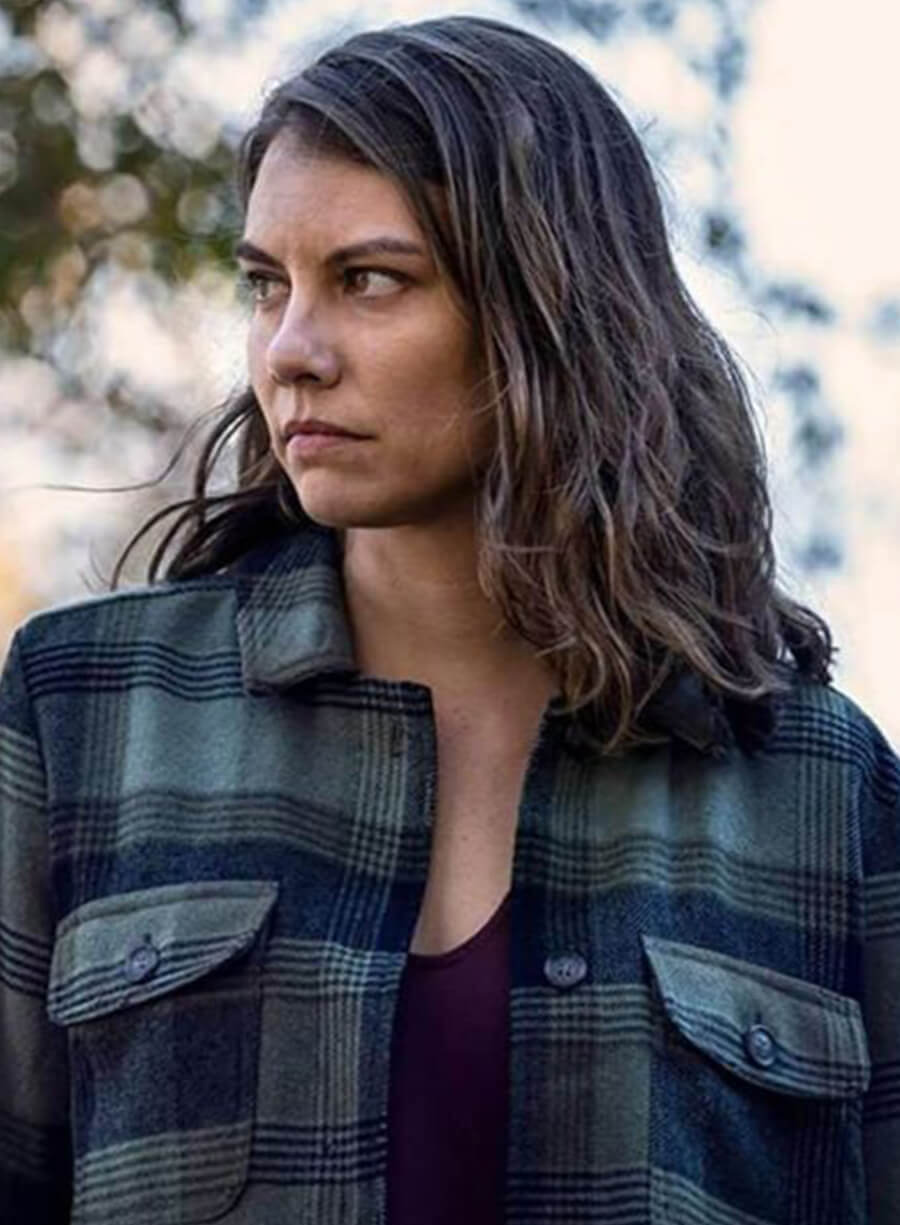 Maggie The Walking Dead S10 Plaid Jacket