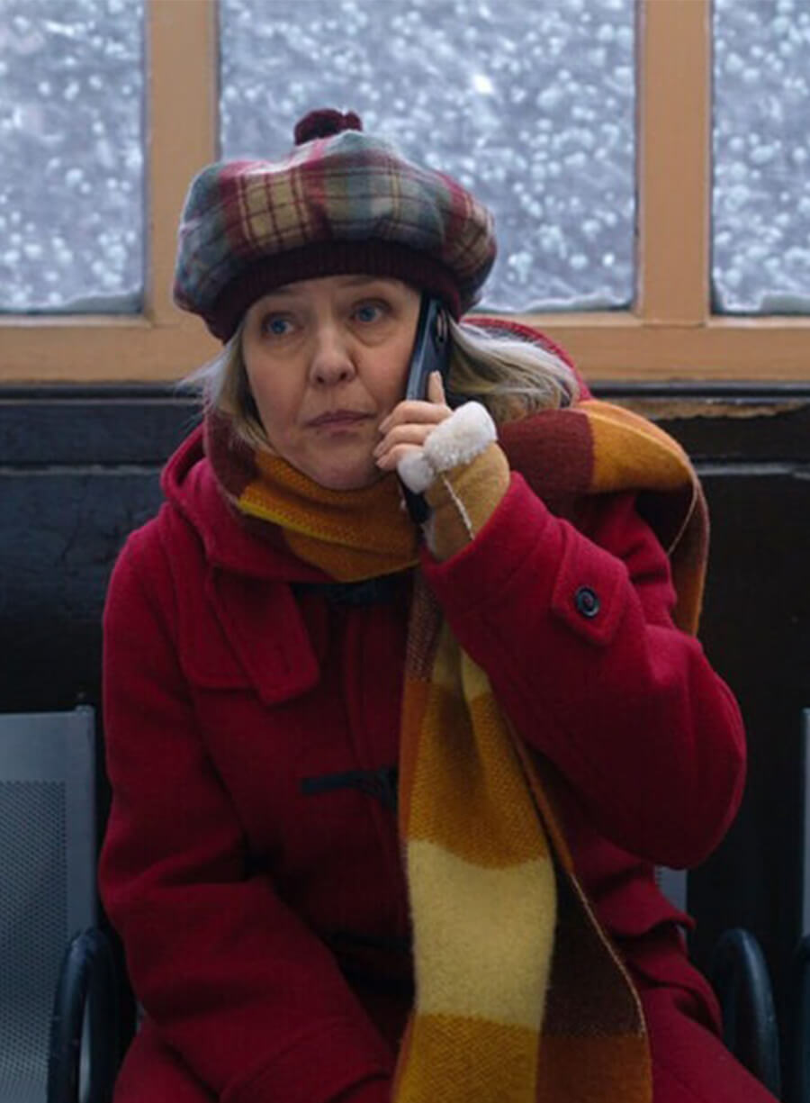 Man Vs Baby S01 Ashley Jensen Janet Red Coat
