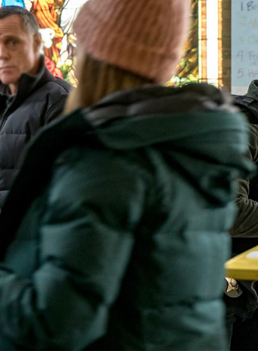 Marina Squerciati Chicago P.D. Kim Burgess Green Hooded Jacket