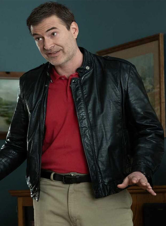Mark Duplass Good American Family Michael Barnett Black Leather Jacket