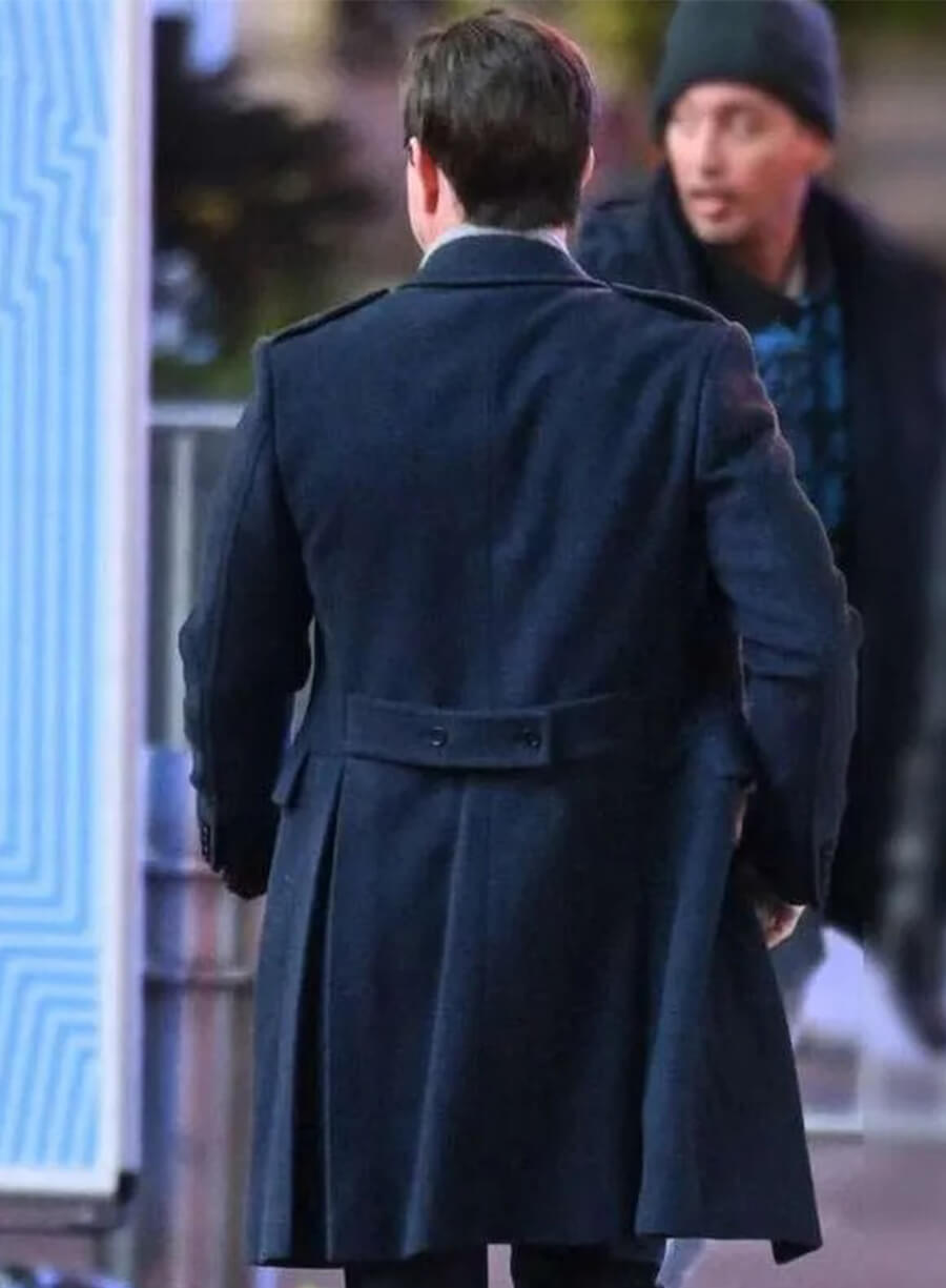 Mark Wahlberg Play Dirty 2025 Park Blue Wool Coat