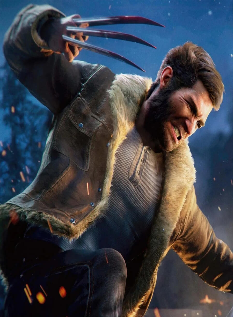 Marvel Wolverine Game James Howlett Brown Shearling Jacket 