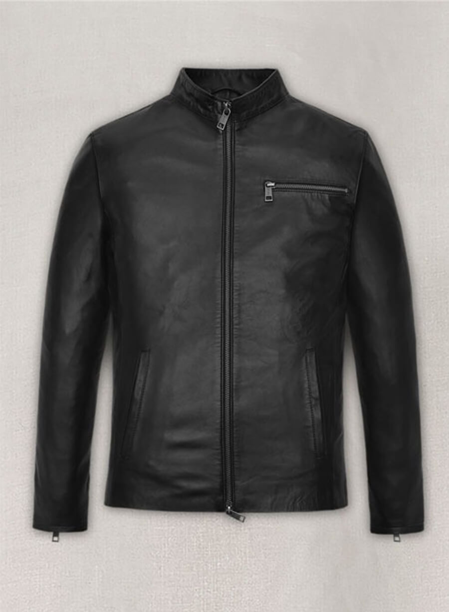 Matt Damon NYC Black Leather Jacket