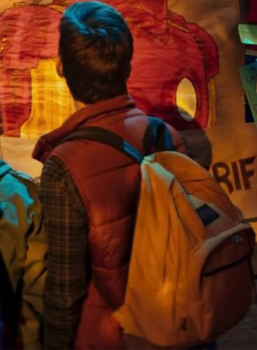 Matt Lintz Ms. Marvel Bruno Orange Puffer Vest