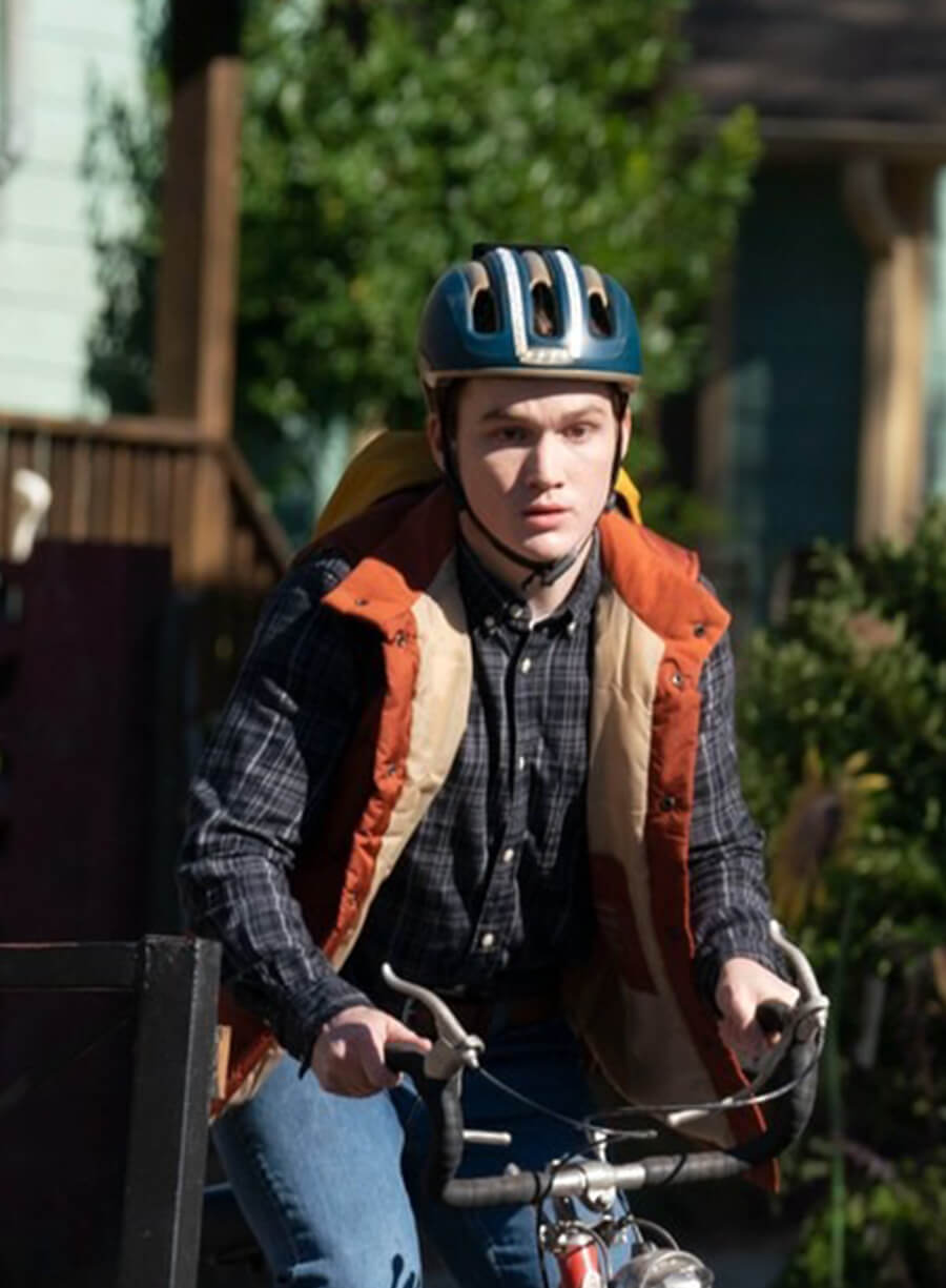 Matt Lintz Ms. Marvel Bruno Orange Puffer Vest