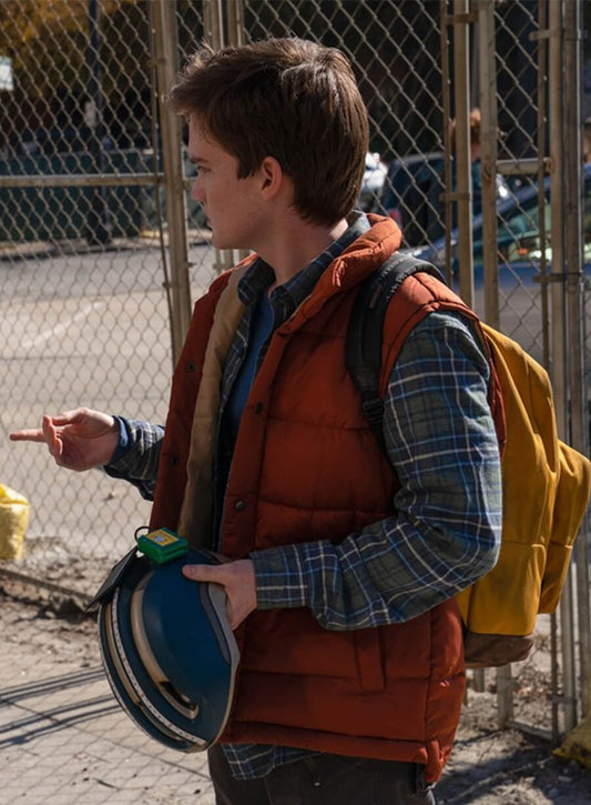 Matt Lintz Ms. Marvel Bruno Orange Puffer Vest