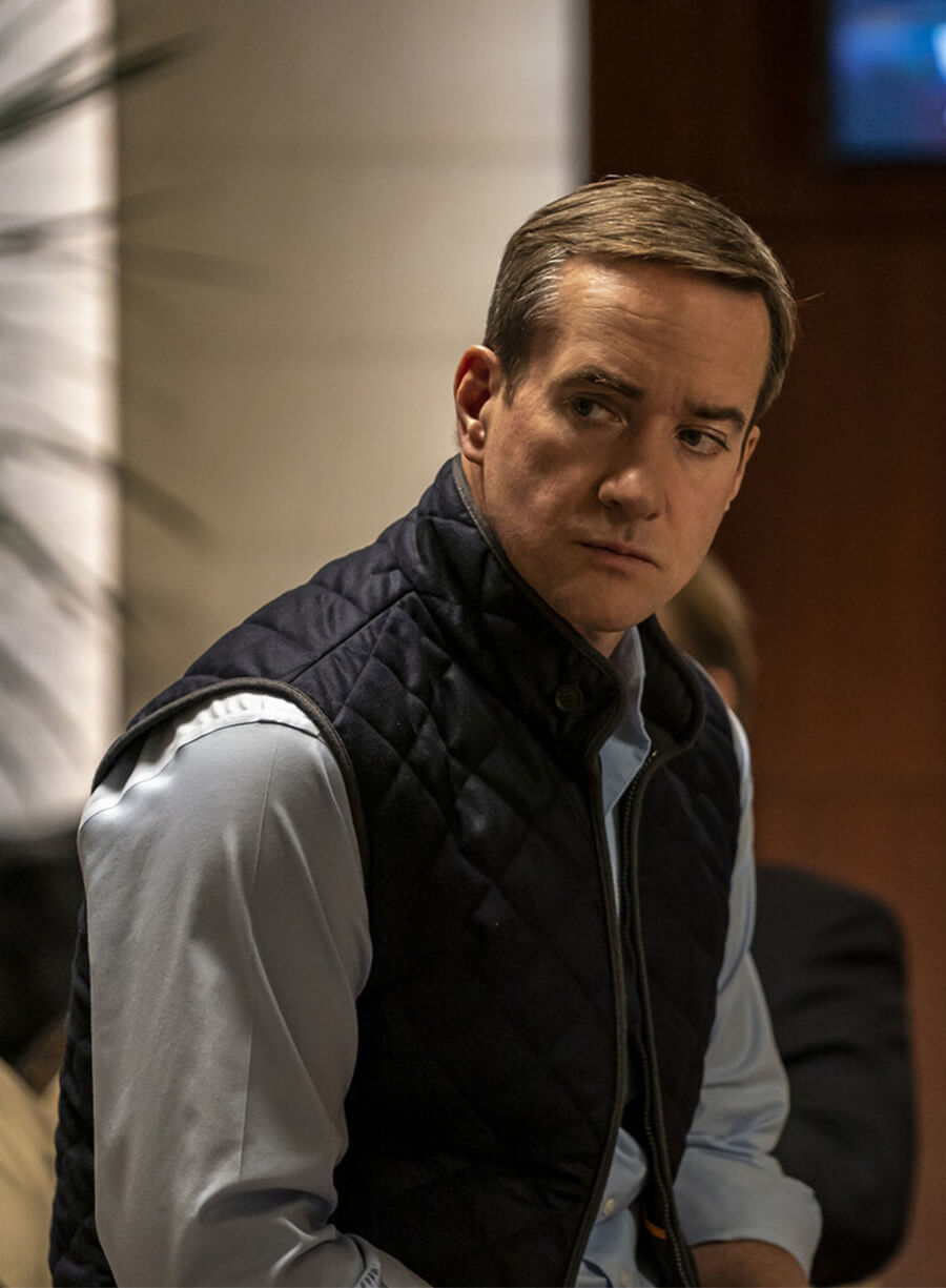 Matthew Macfadyen Succession Tom Black Quilted Vest