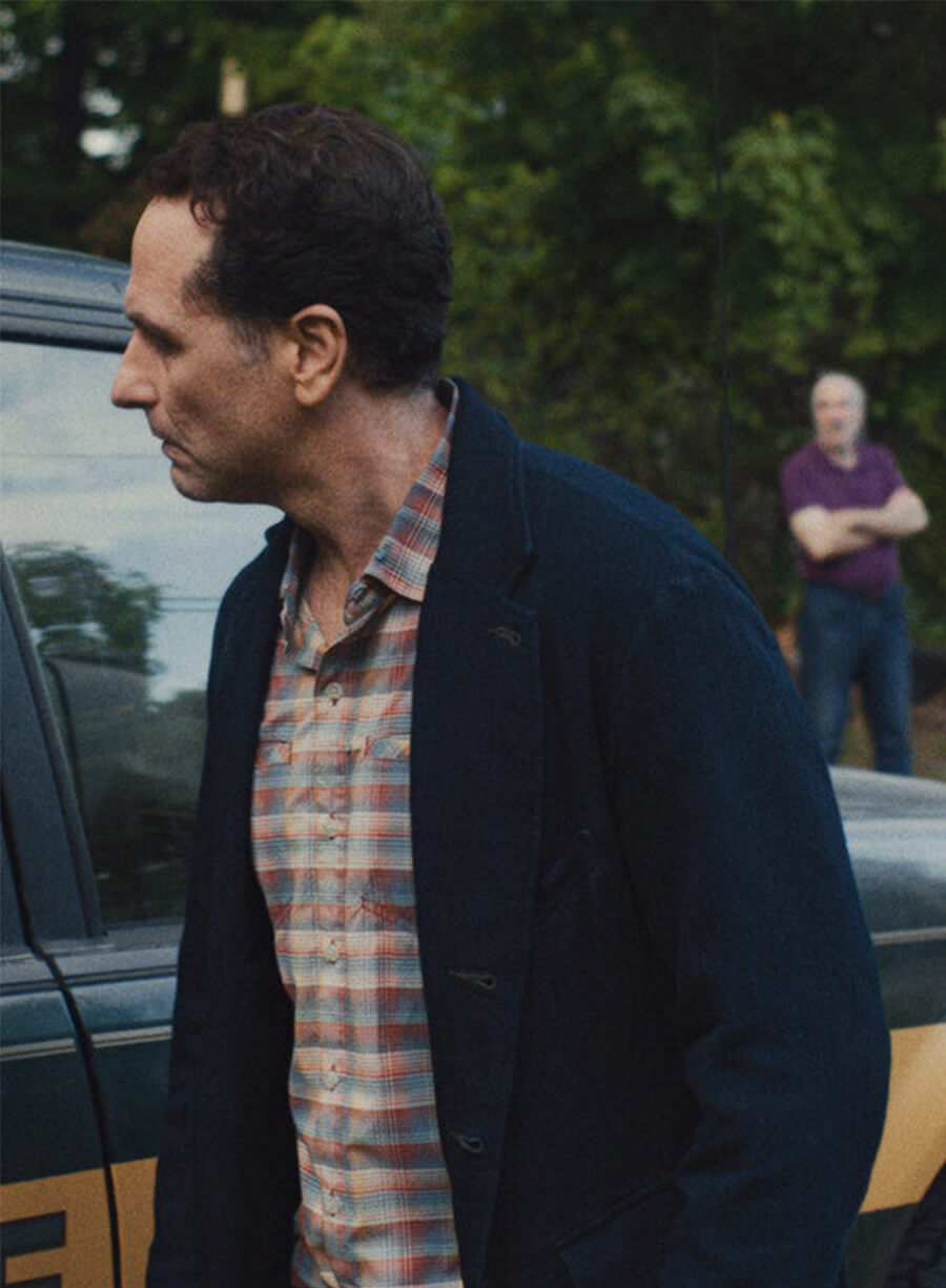 Matthew Rhys Widow's Bay 2026 Tom Loftis Blue Coat