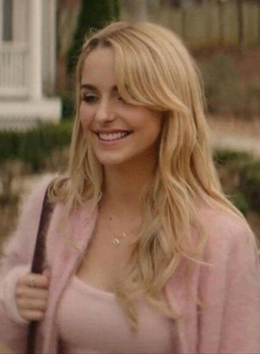 Mckenna Grace Scream 7 Hannah  Pink Wool Jacket