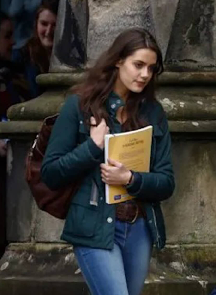 Meg Bellamy The Crown S06 Kate Middleton Green Jacket