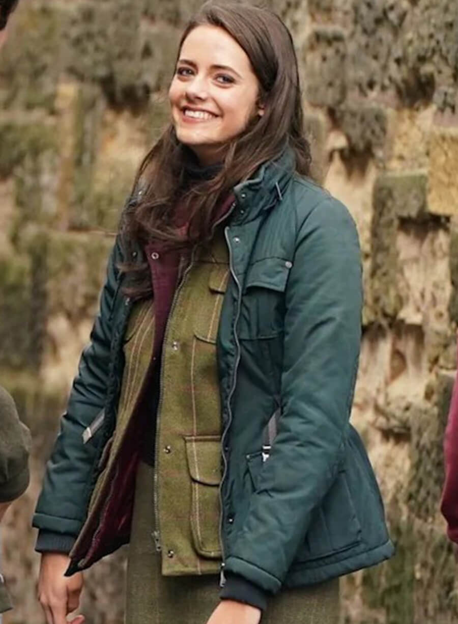 Meg Bellamy The Crown S06 Kate Middleton Green Jacket