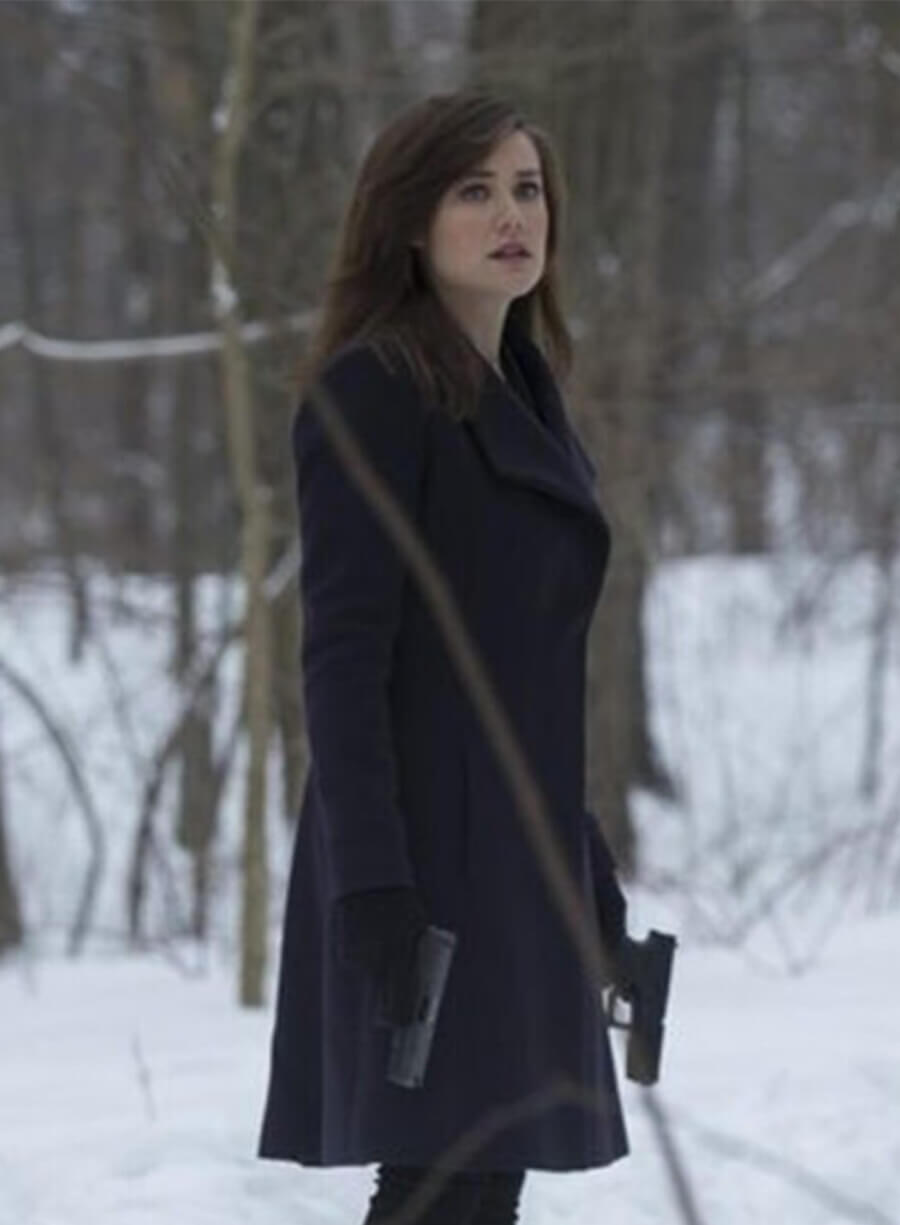 Megan Boone The Blacklist Elizabeth Keen Black Coat