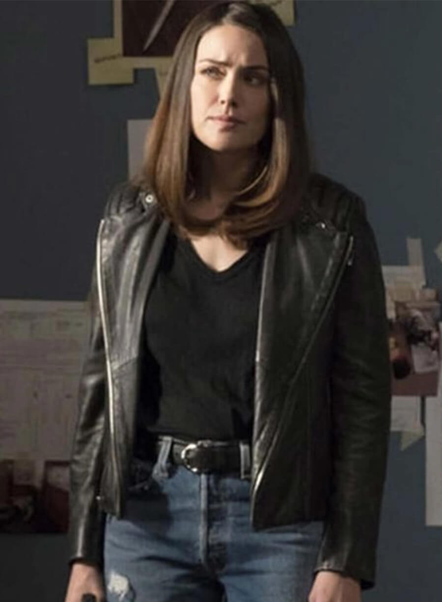 Megan Boone The Blacklist  Elizabeth Keen Black Leather Jacket