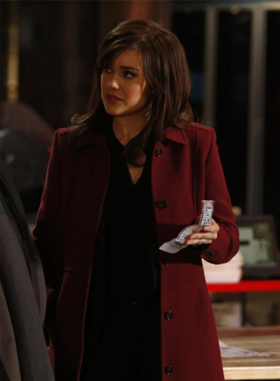 Megan Boone The Blacklist Elizabeth Keen Maroon Wool Coat