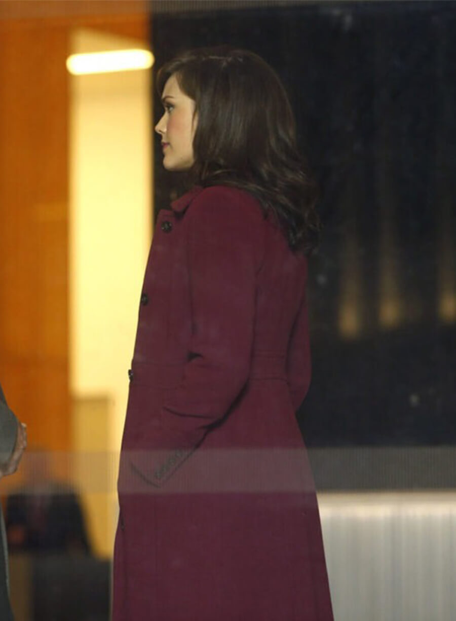 Megan Boone The Blacklist Elizabeth Keen Maroon Wool Coat