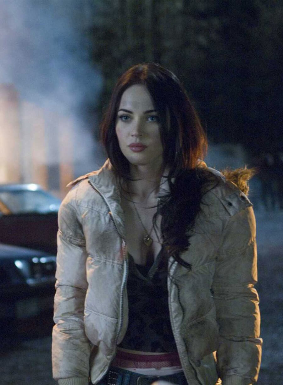 Megan Fox Jennifer's Body Jennifer Check White Puffer Jacket
