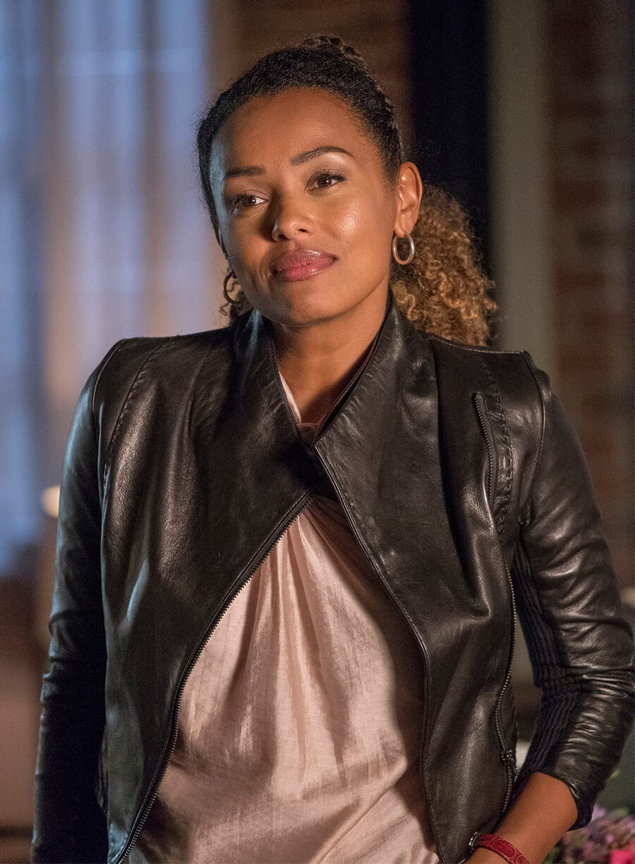 Melanie Liburd This Is Us Zoe Baker Black Leather Jacket