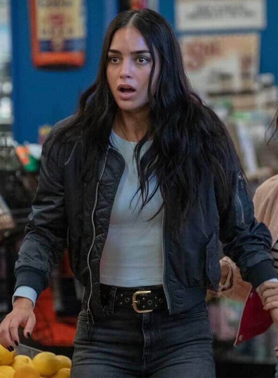 Melissa Barrera Scream 6 Sam Carpenter Black Bomber Jacket