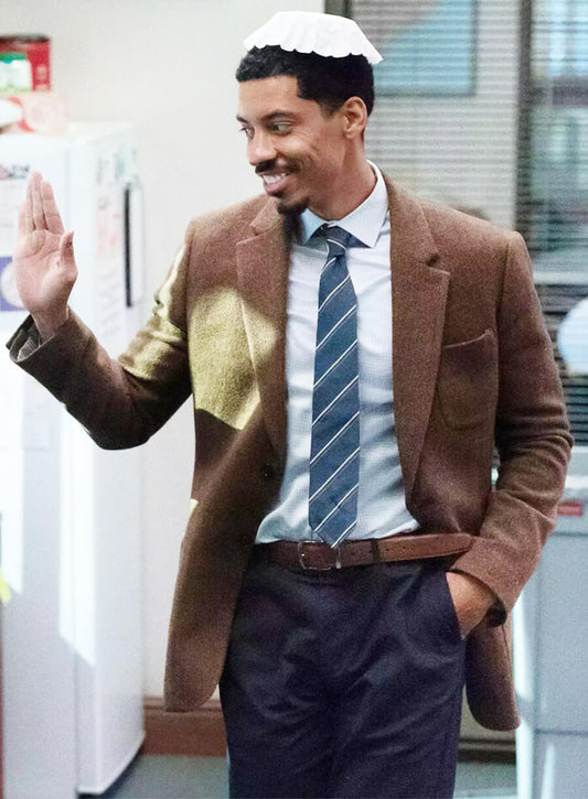 Melvin Gregg The Paper 2025 Detrick Moore Brown Wool Blazer