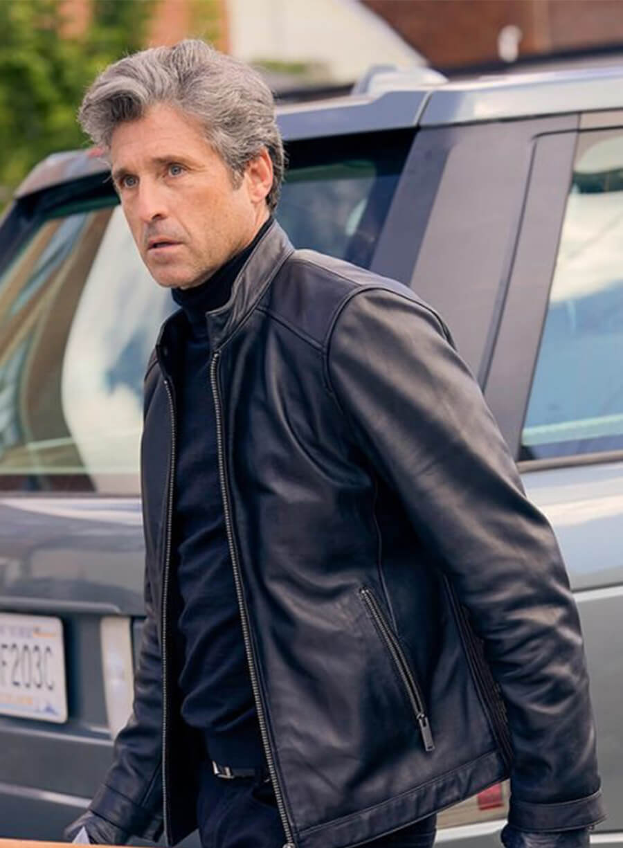 Patrick Dempsey Memory of a Killer 2026 Black Leather Jacket