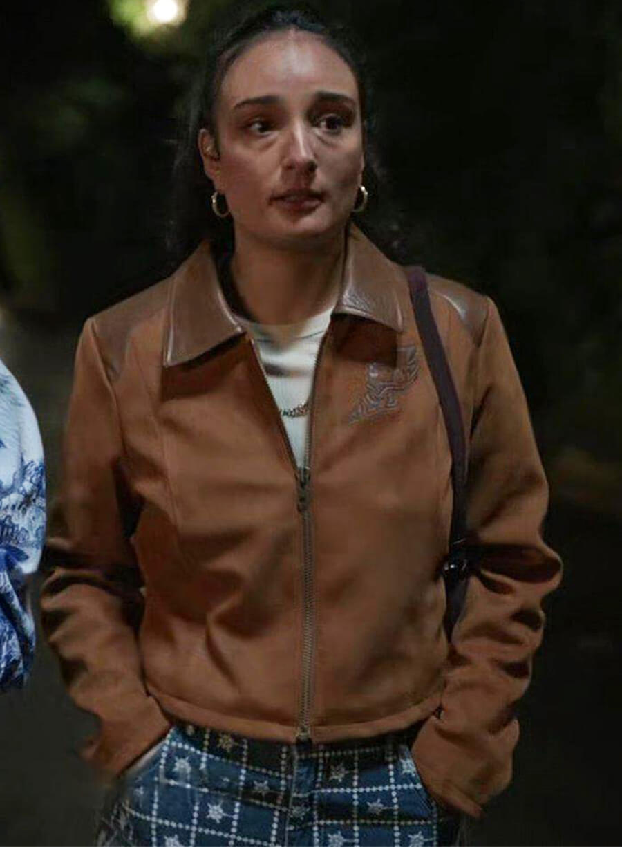 Mercedes Assad Ted Lasso S04 Margy El Sherif Brown Suede Jacket