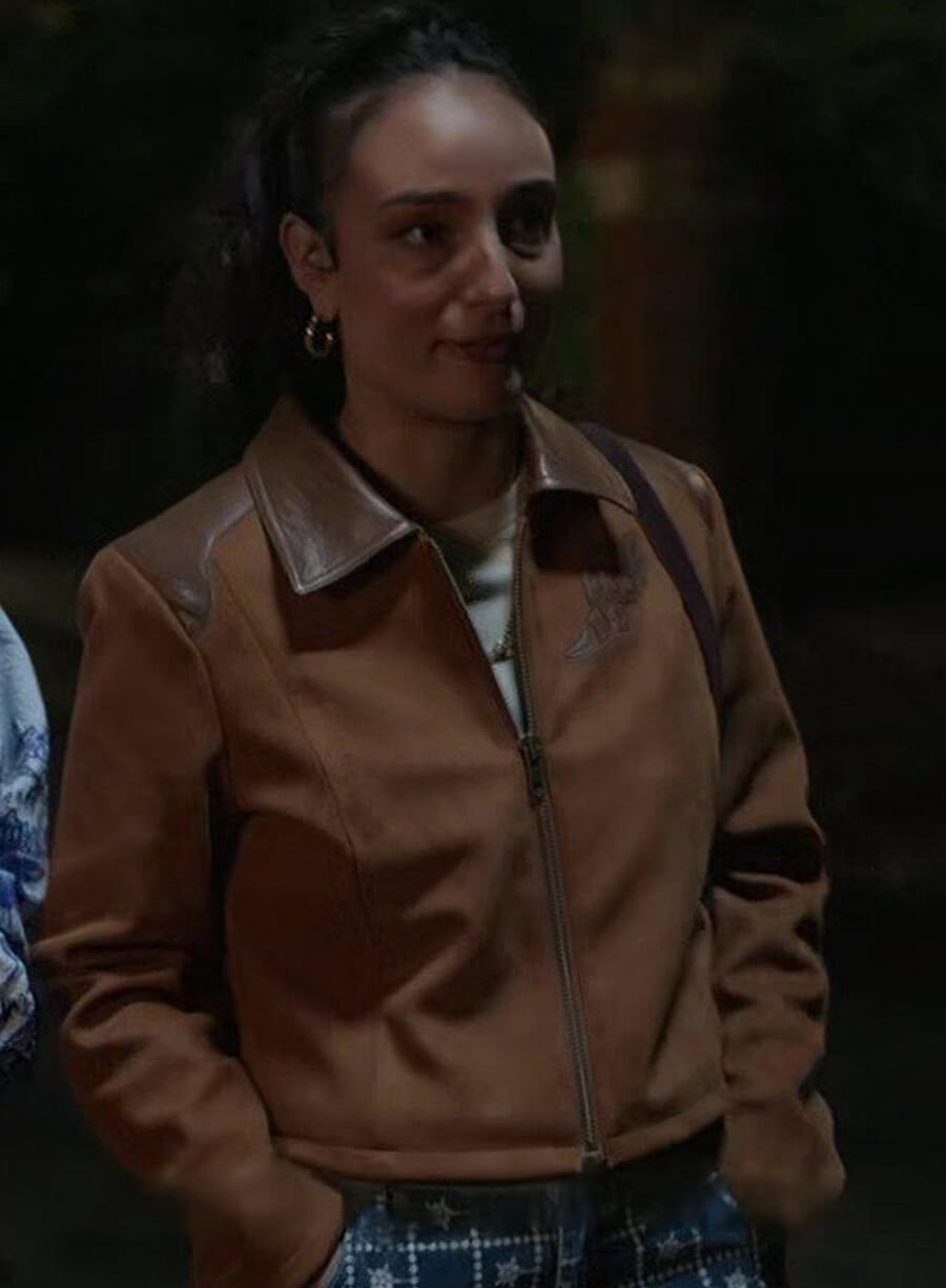 Mercedes Assad Ted Lasso S04 Margy El Sherif Brown Suede Jacket