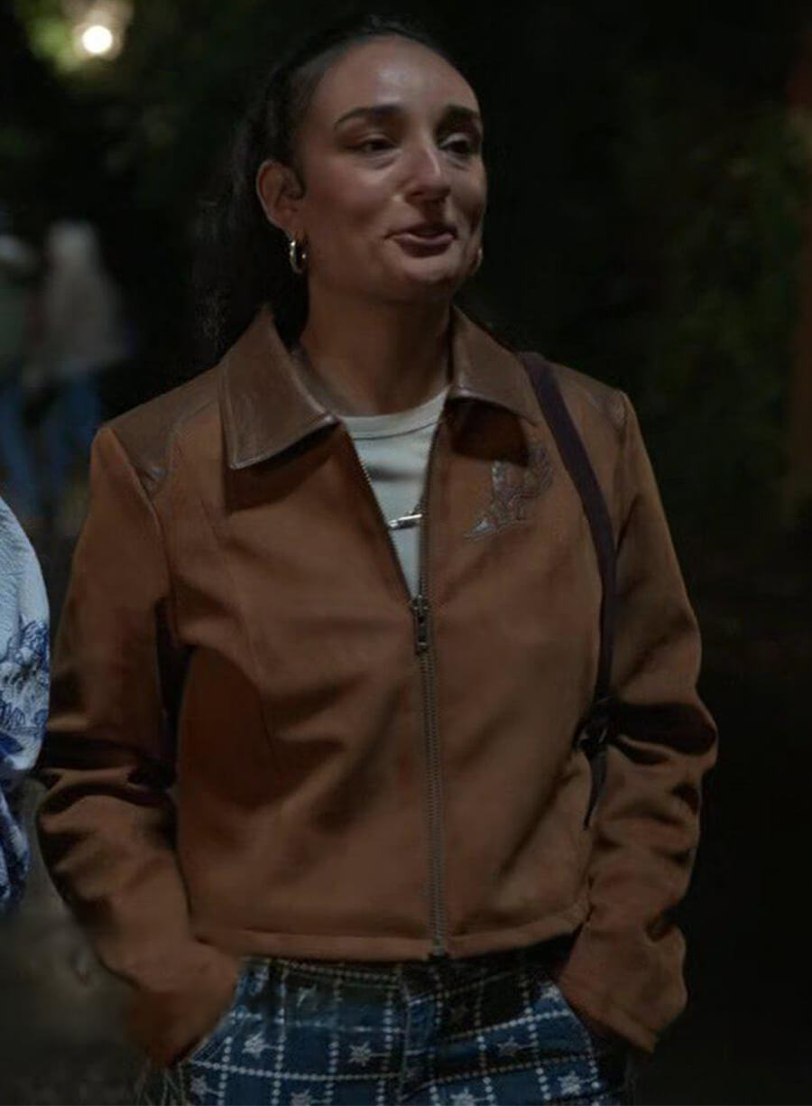 Mercedes Assad Ted Lasso S04 Margy El Sherif Brown Suede Jacket