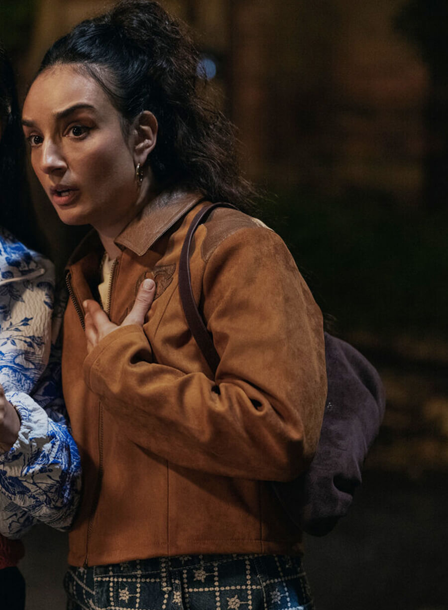 Mercedes Assad Ted Lasso S04 Margy El Sherif Brown Suede Jacket