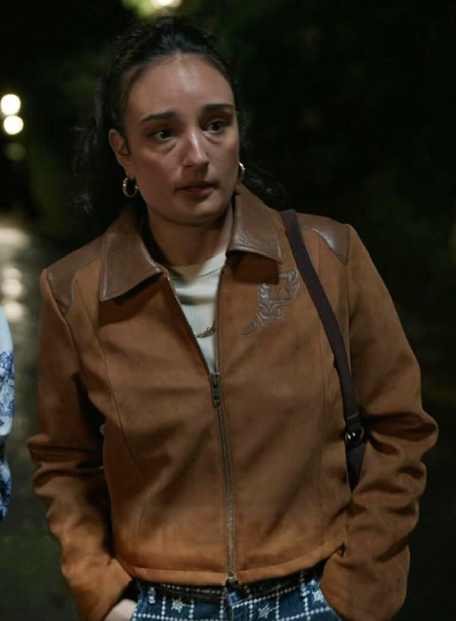 Mercedes Assad Ted Lasso S04 Margy El Sherif Brown Suede Jacket