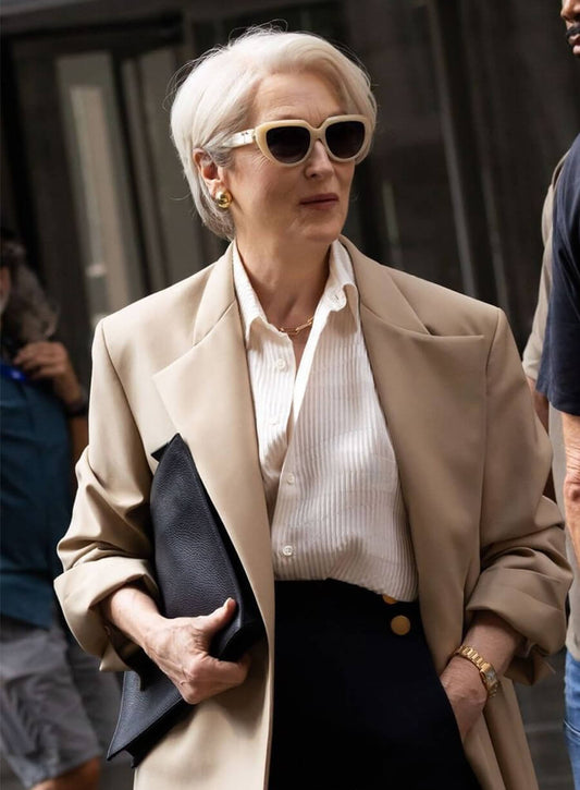 Meryl Streep The Devil Wears Prada 2 Miranda Priestly Beige Coat