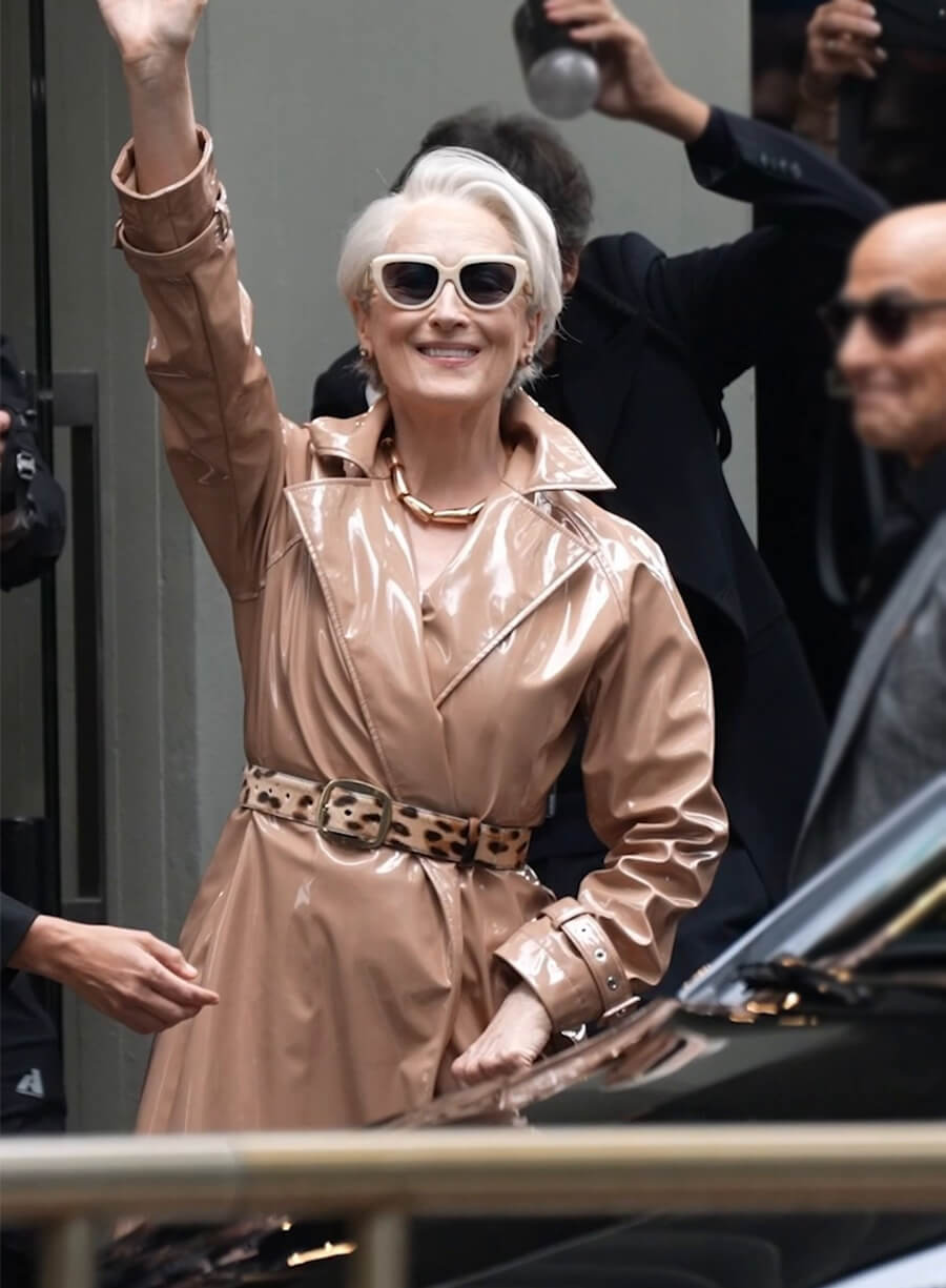 Meryl Streep The Devil Wears Prada 2 Miranda Priestly Leather Coat